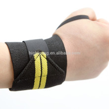 Support de levage de poids personnalisé support de poignet en tricot jaune